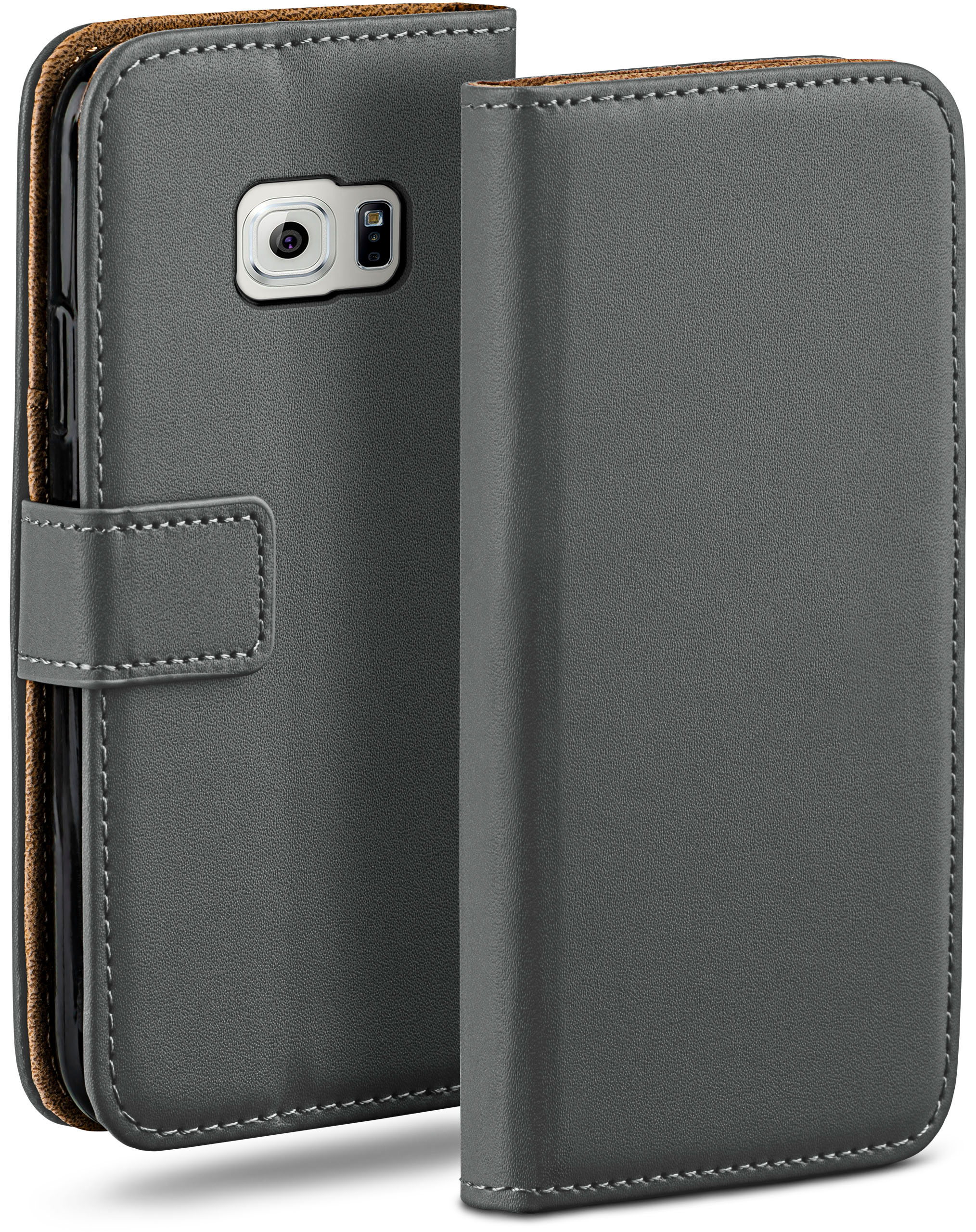 MOEX Book Case, S6, Bookcover, Samsung, Galaxy Anthracite-Gray