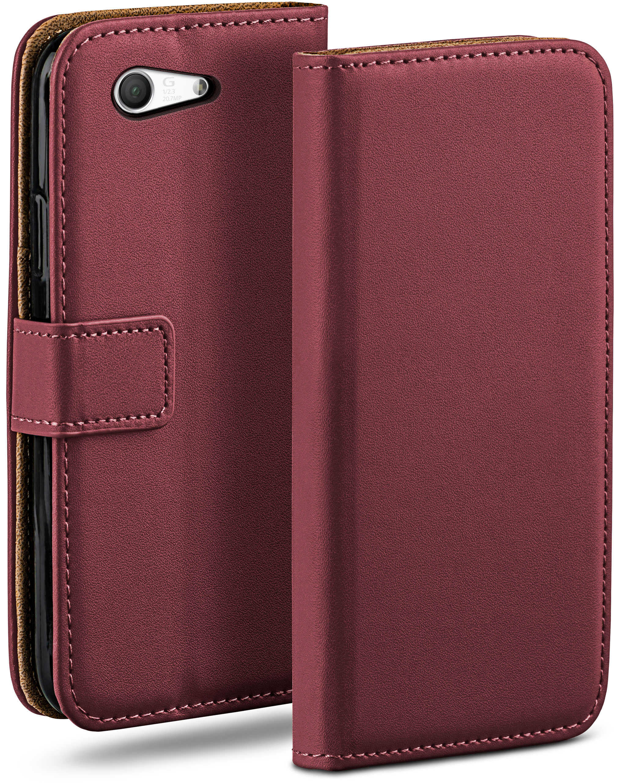 MOEX Book Case, Bookcover, Sony, Z3 Xperia Compact, Maroon-Red