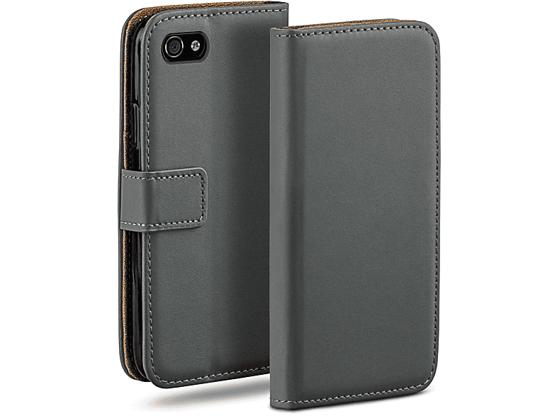MOEX Book Case, Bookcover, / 4, iPhone iPhone Anthracite-Gray 4s Apple
