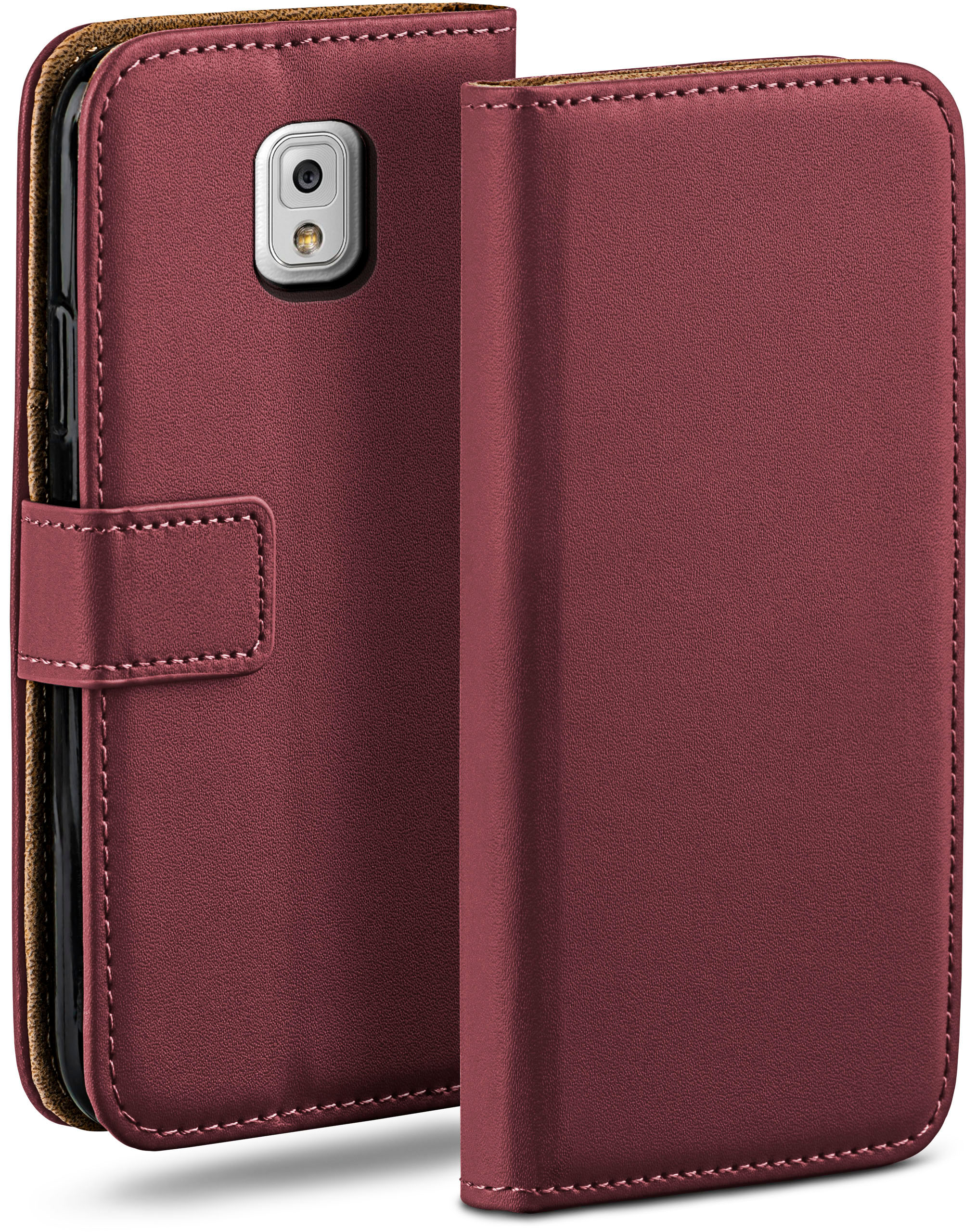 MOEX Maroon-Red Bookcover, Samsung, Galaxy 3, Note Book Case,