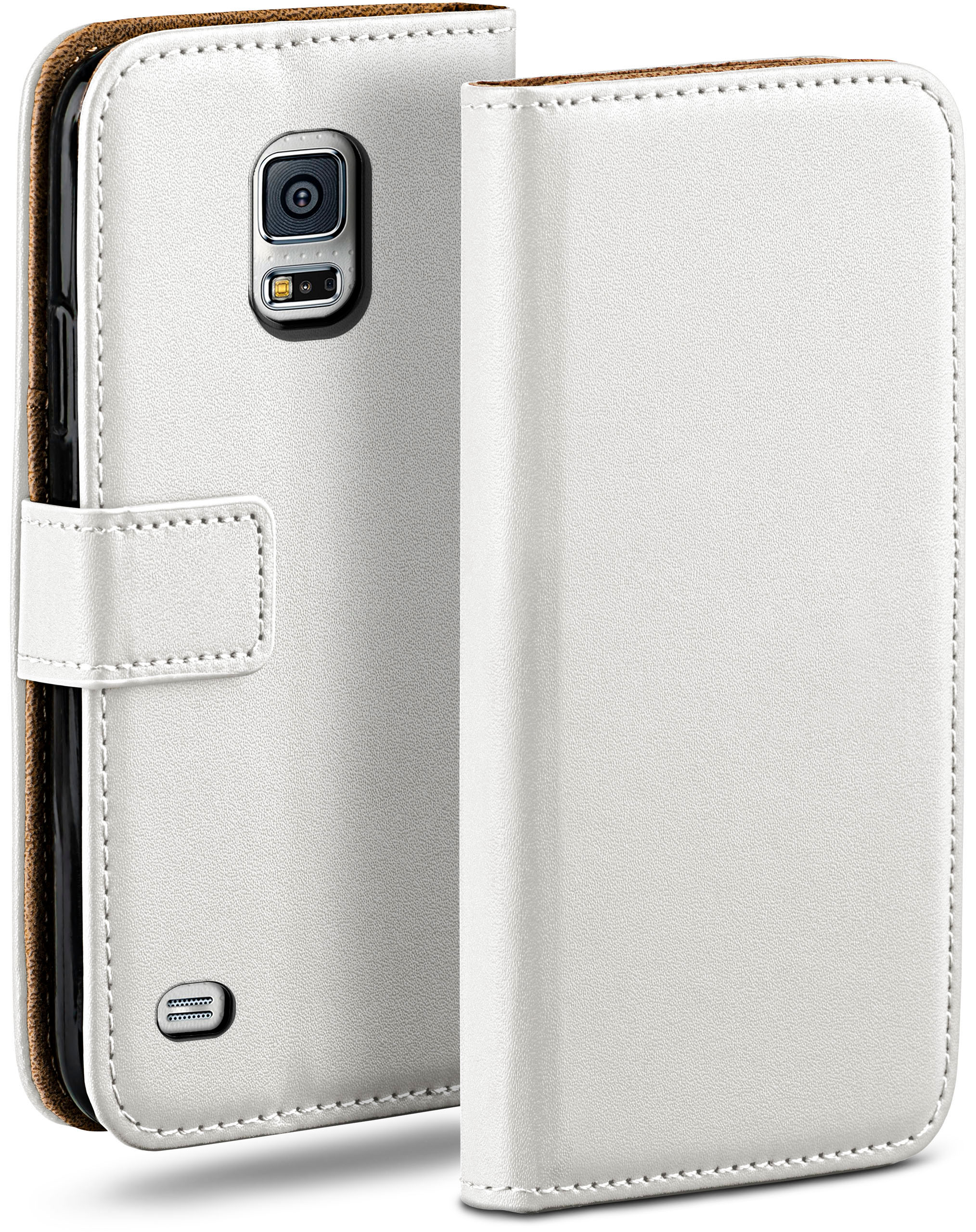 S5 MOEX Samsung, Mini, Case, Book Galaxy Bookcover, Pearl-White