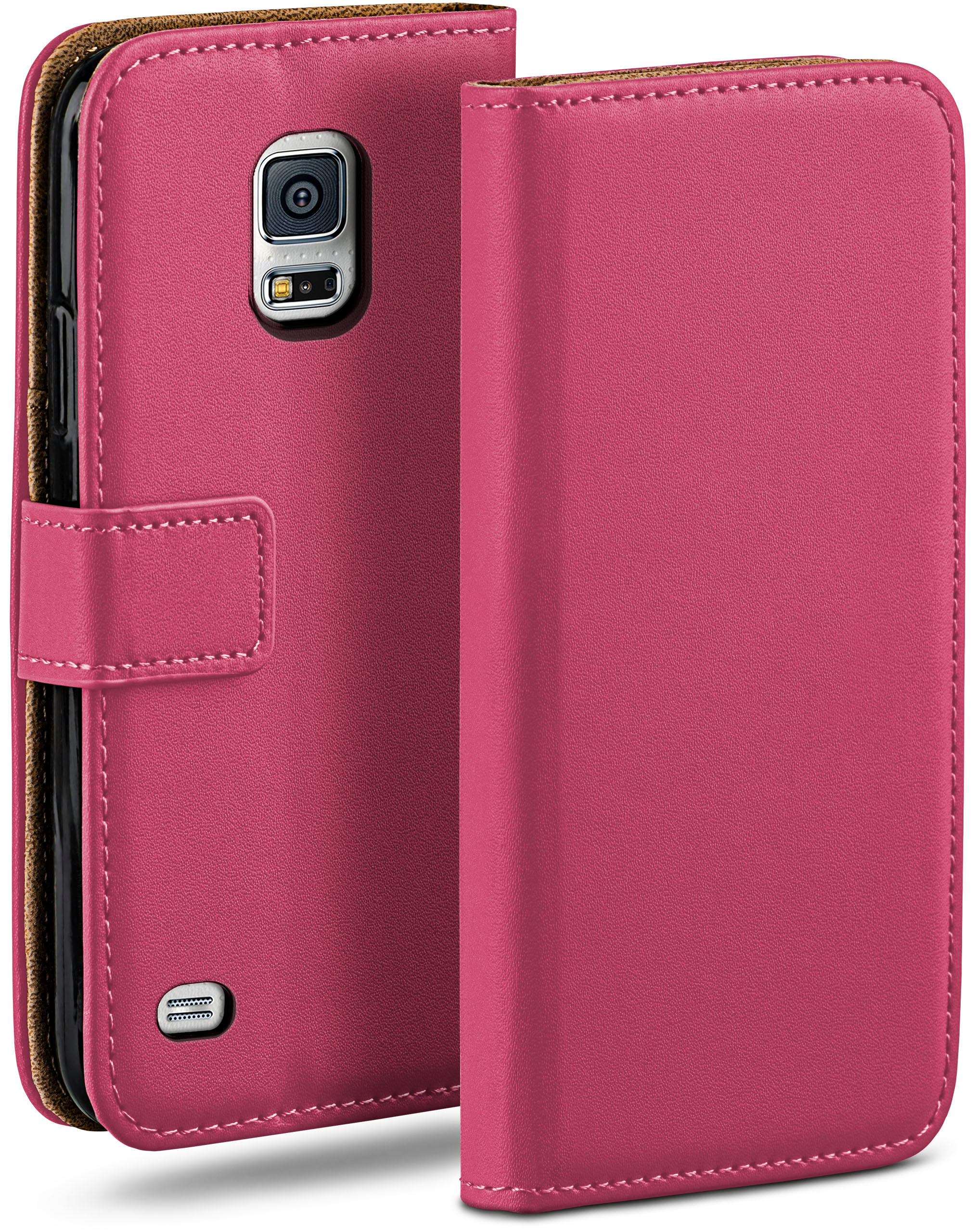 MOEX Book Case, Bookcover, Berry-Fuchsia Mini, Galaxy Samsung, S5