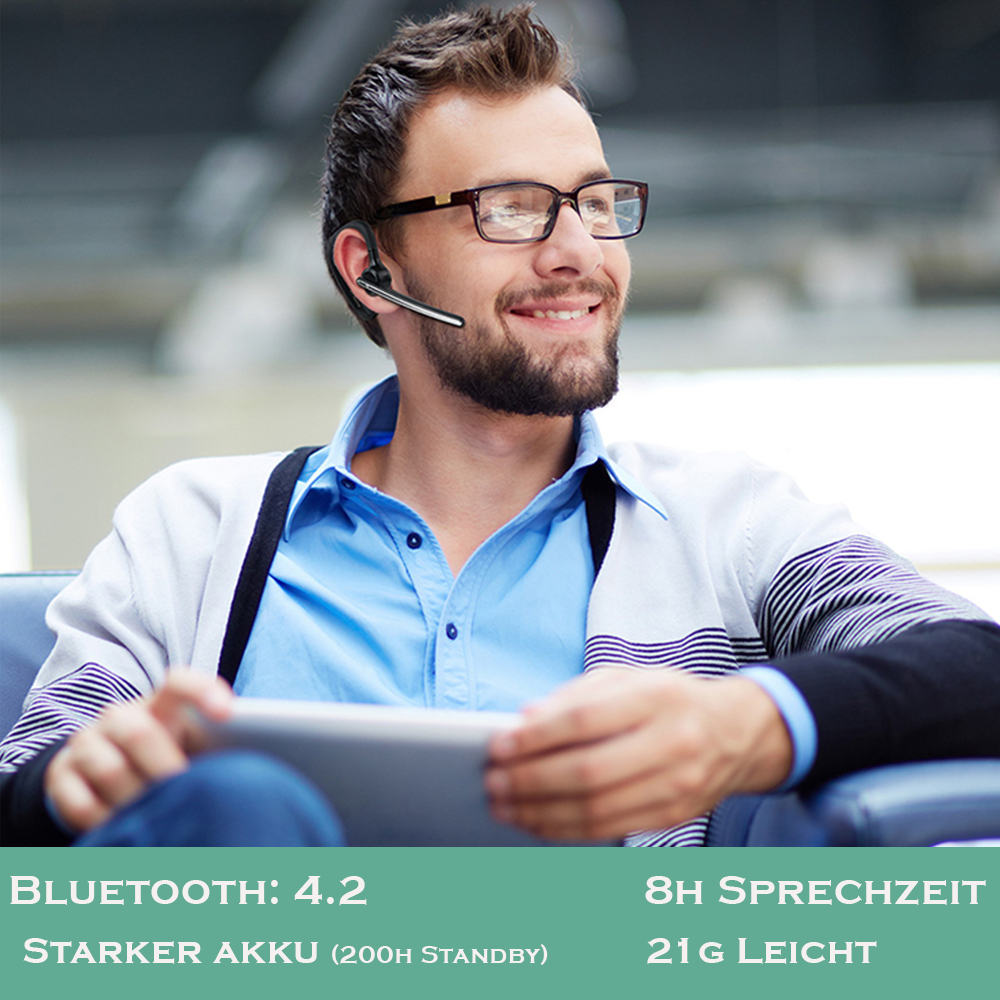 HAPPYSET Plus, In-ear Bluetooth Schwarz Headset
