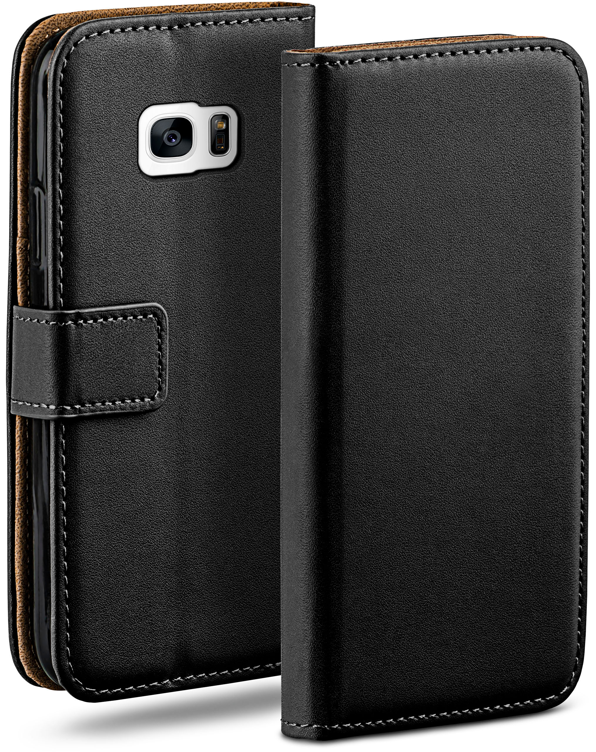 Edge, Galaxy Samsung, S7 Case, Deep-Black Book MOEX Bookcover,
