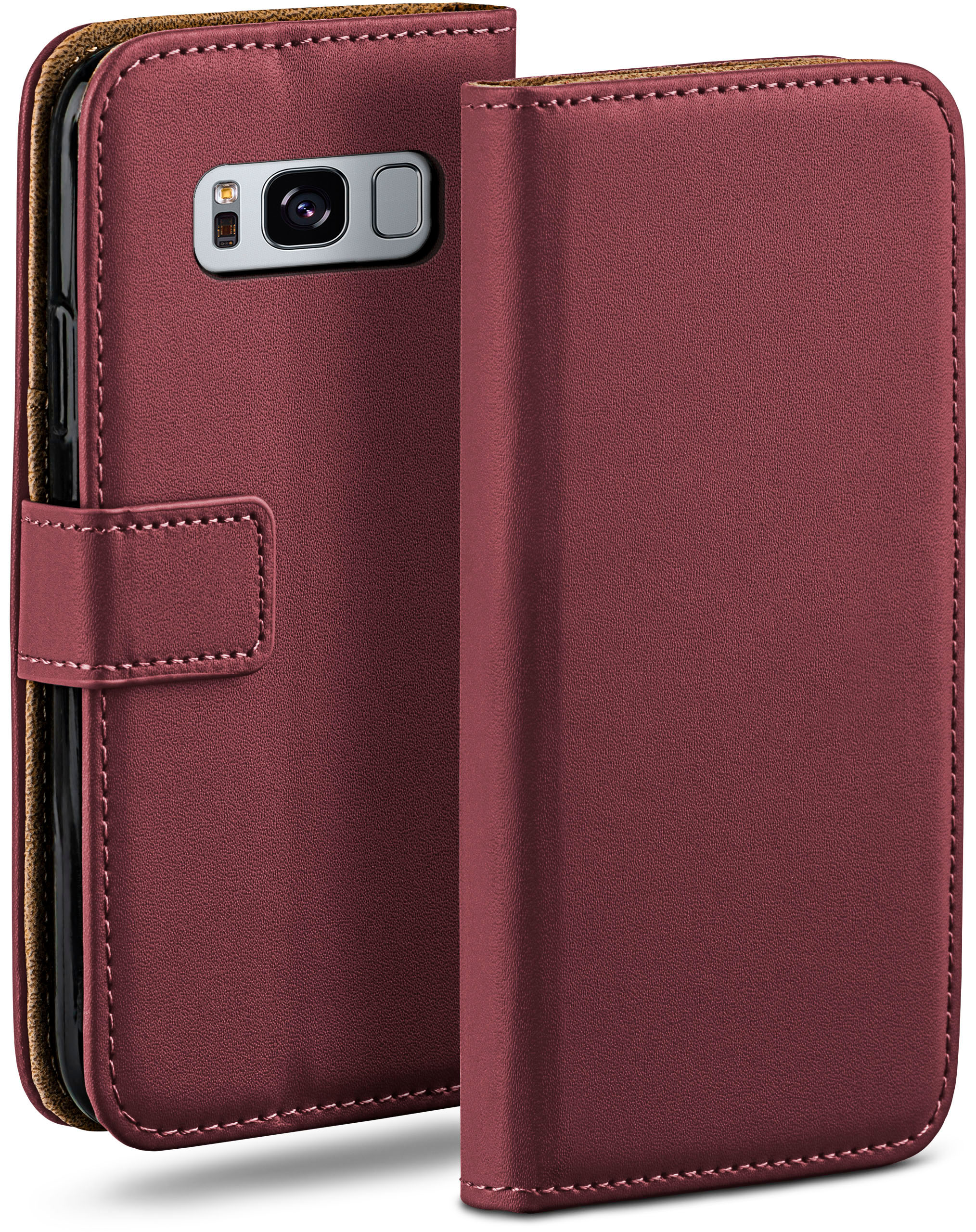 MOEX Book Case, Plus, Samsung, Maroon-Red Bookcover, Galaxy S8