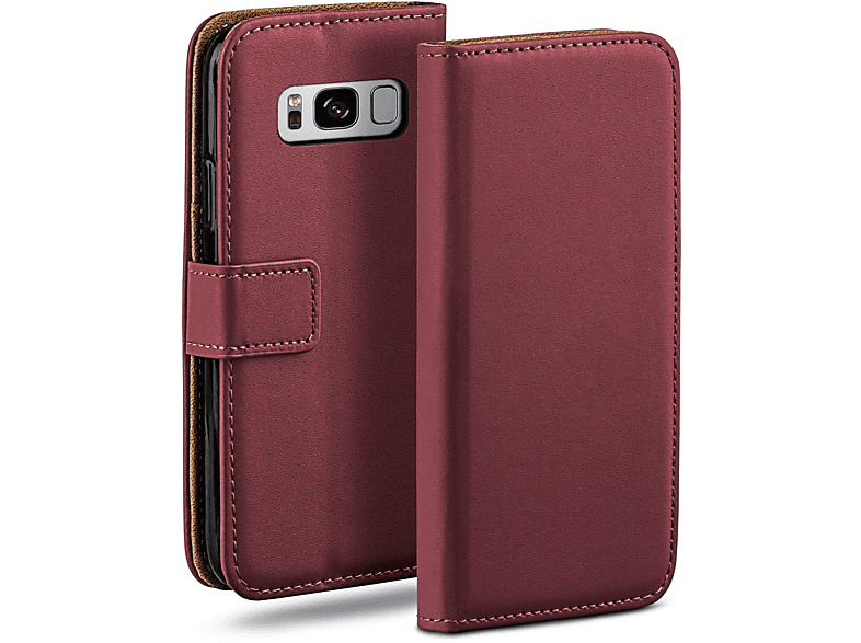 MOEX Book Case, S8 Maroon-Red Galaxy Samsung, Plus, Bookcover