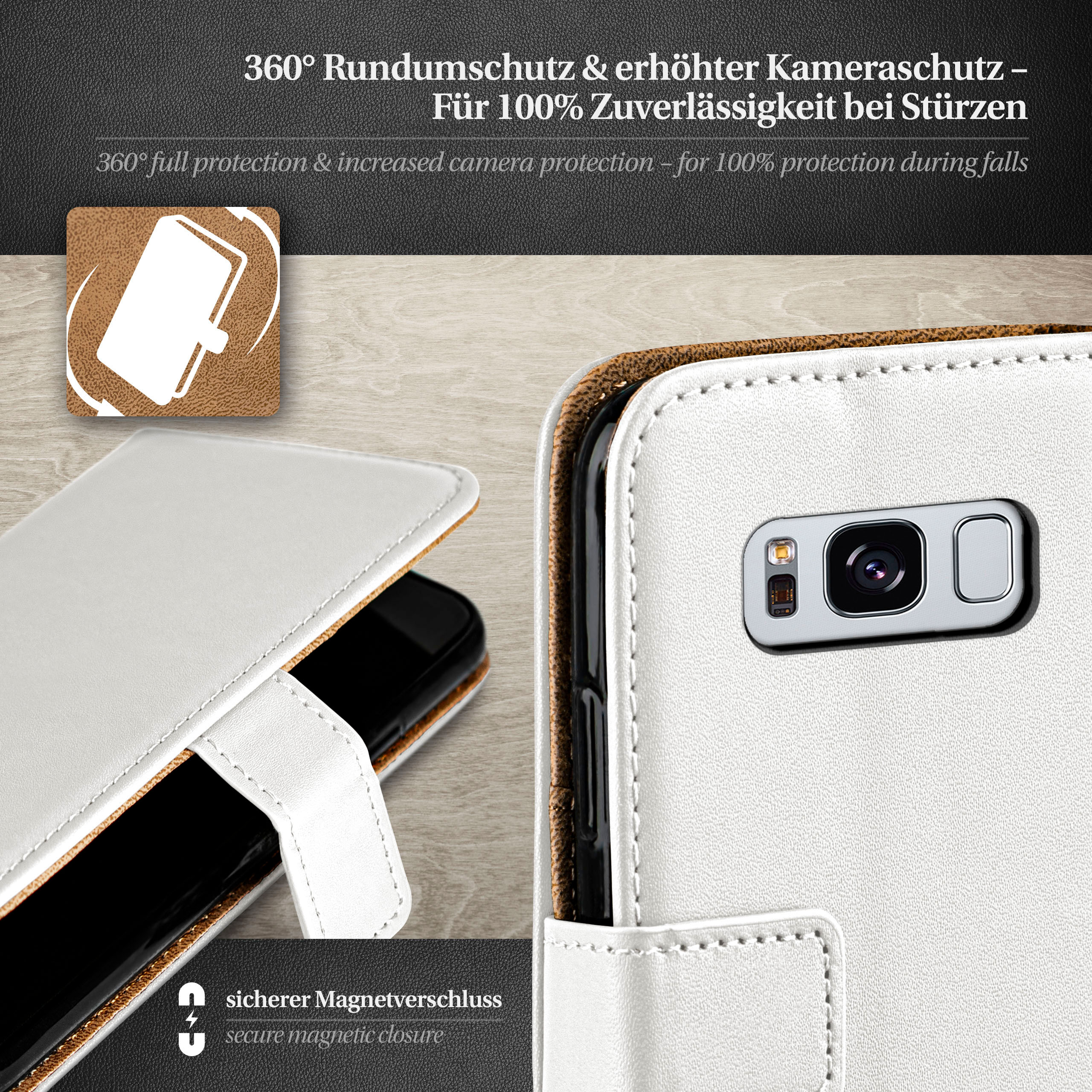 MOEX Book Case, Bookcover, Samsung, Galaxy S8 Plus, Pearl-White