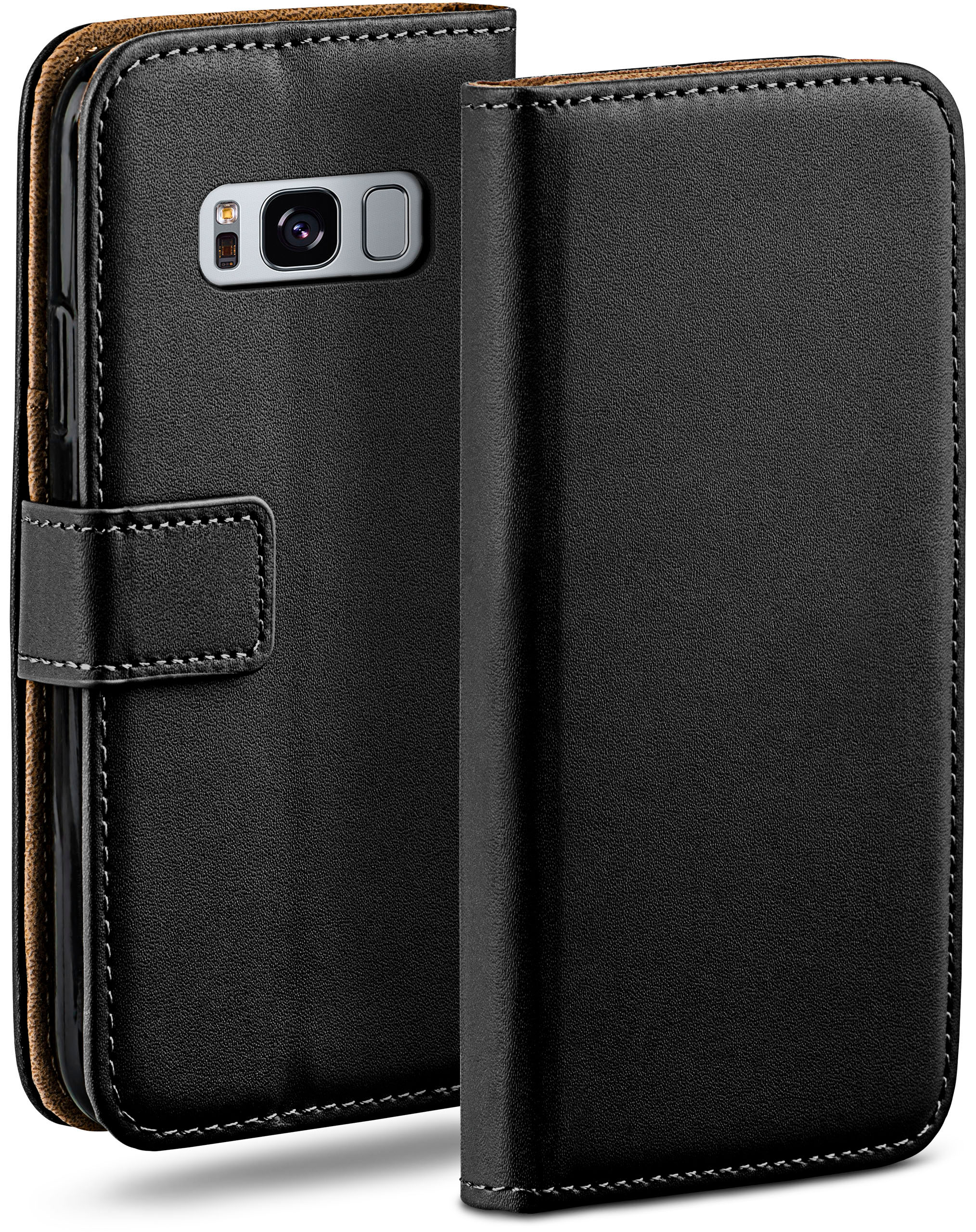 Galaxy S8, Bookcover, Book Case, Deep-Black MOEX Samsung,