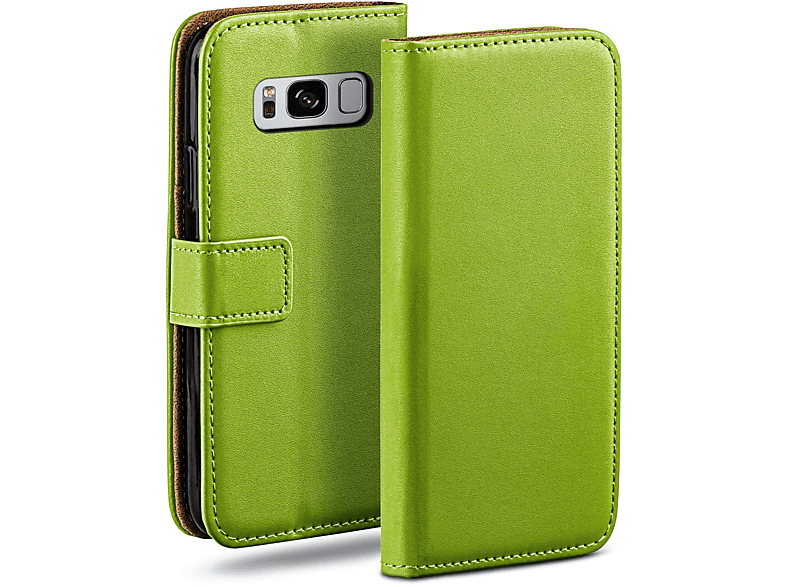 Plus, Book Samsung, Bookcover, Lime-Green Case, MOEX Galaxy S8