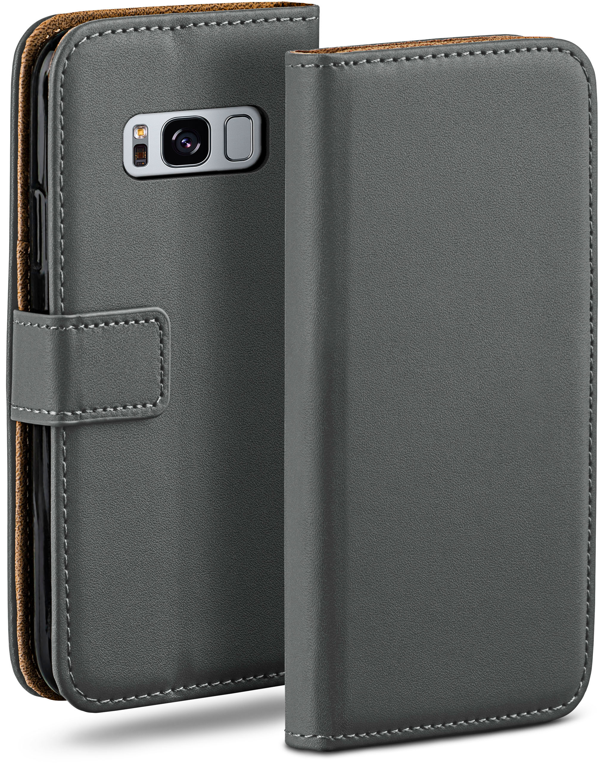MOEX Book Case, Bookcover, Samsung, Anthracite-Gray Galaxy S8