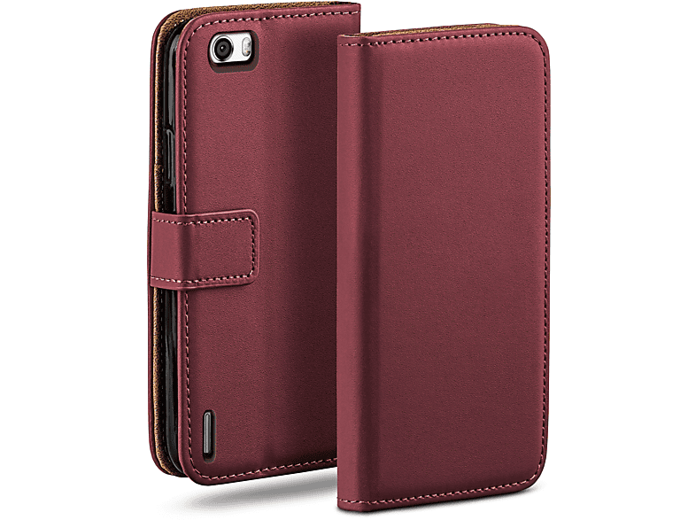 MOEX Book Case, Bookcover, Huawei, Honor 6, Maroon-Red