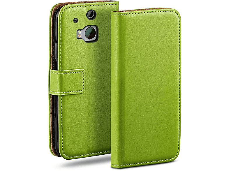 MOEX Book Case, Bookcover, HTC, Lime-Green One M8 M8s, 