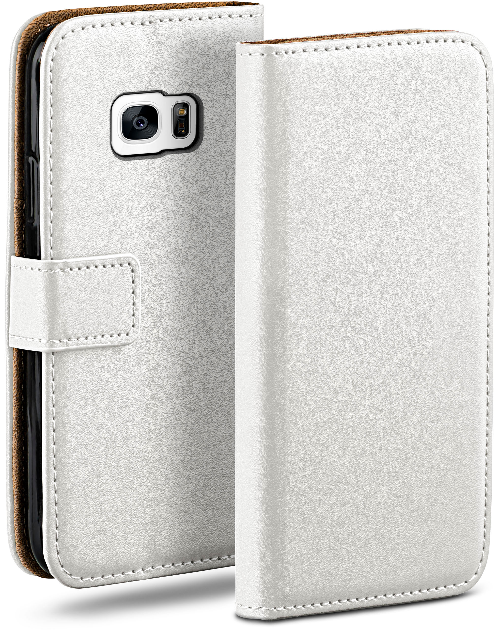 MOEX S7, Pearl-White Book Case, Bookcover, Galaxy Samsung,