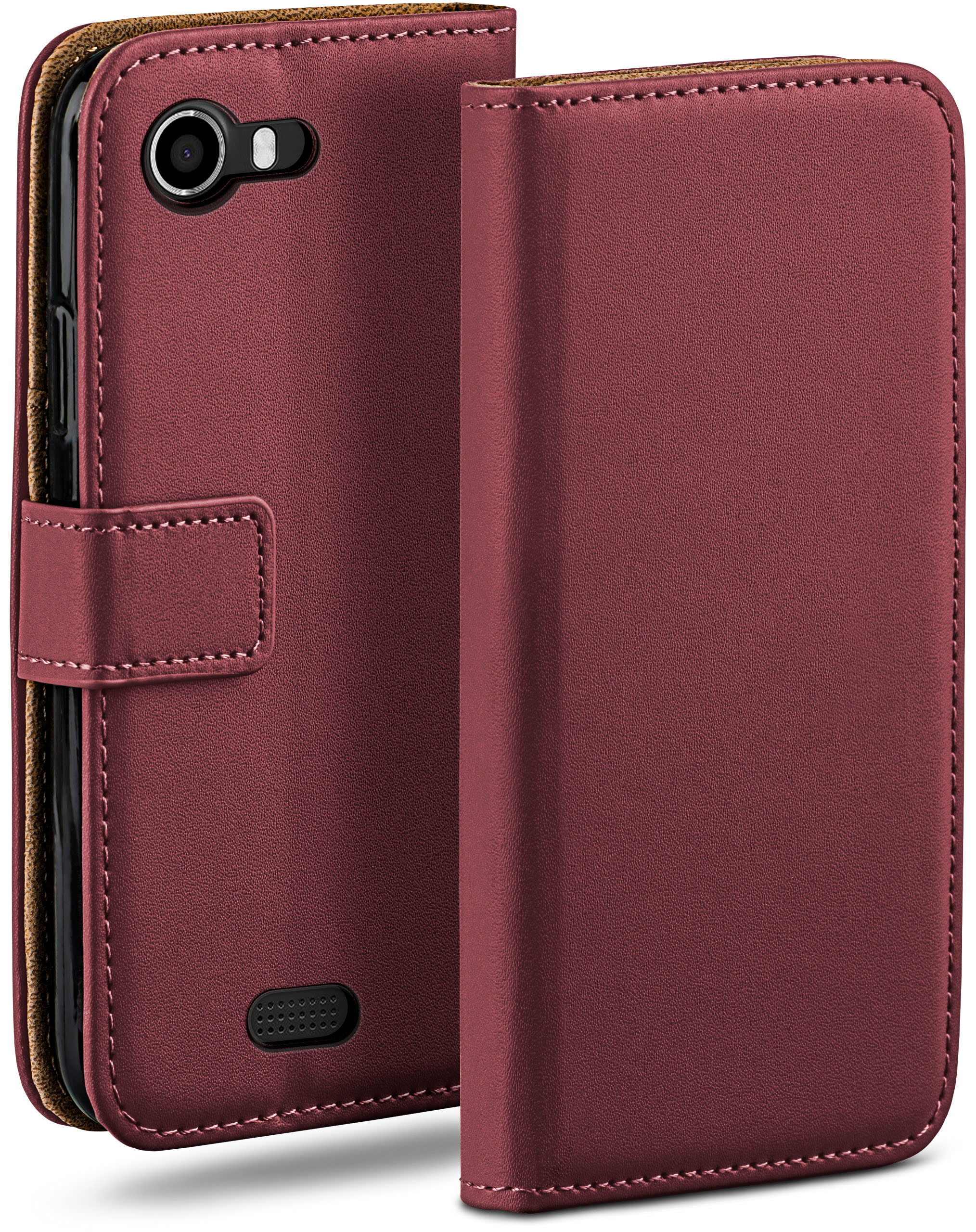 Book Lenny, Case, Wiko, Maroon-Red MOEX Bookcover,