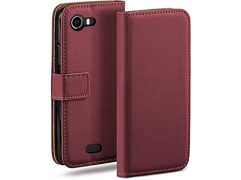 Book Lenny, Case, Wiko, Maroon-Red MOEX Bookcover,