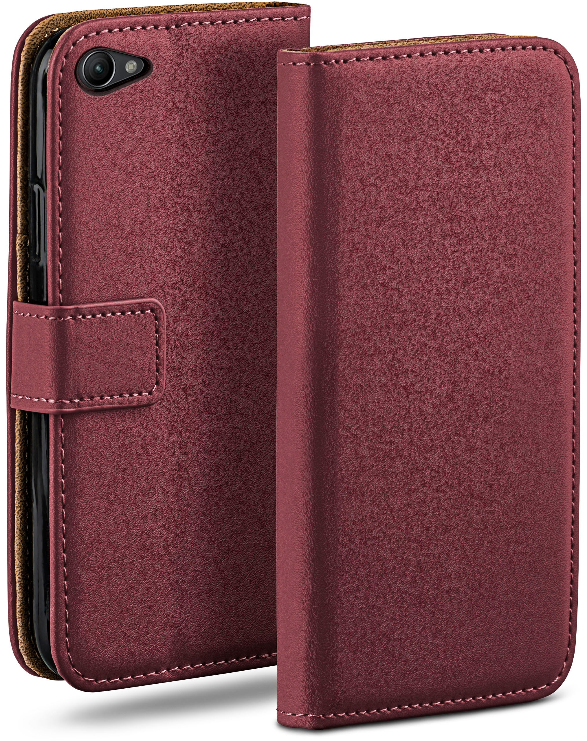Bookcover, MOEX Z1 Xperia Sony, Compact, Case, Maroon-Red Book