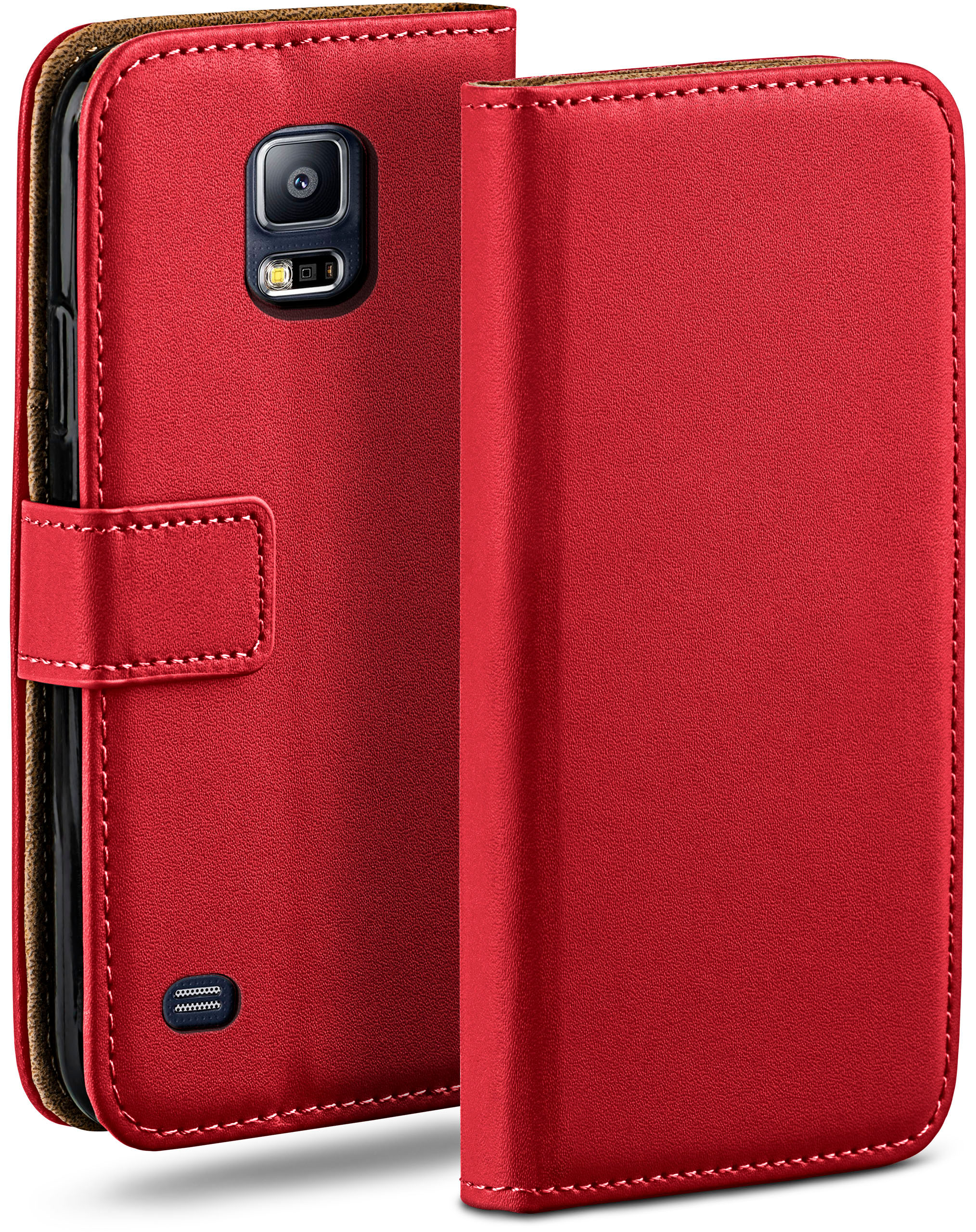 MOEX Book Bookcover, S5 / Galaxy Blazing-Red Case, Neo, S5 Samsung