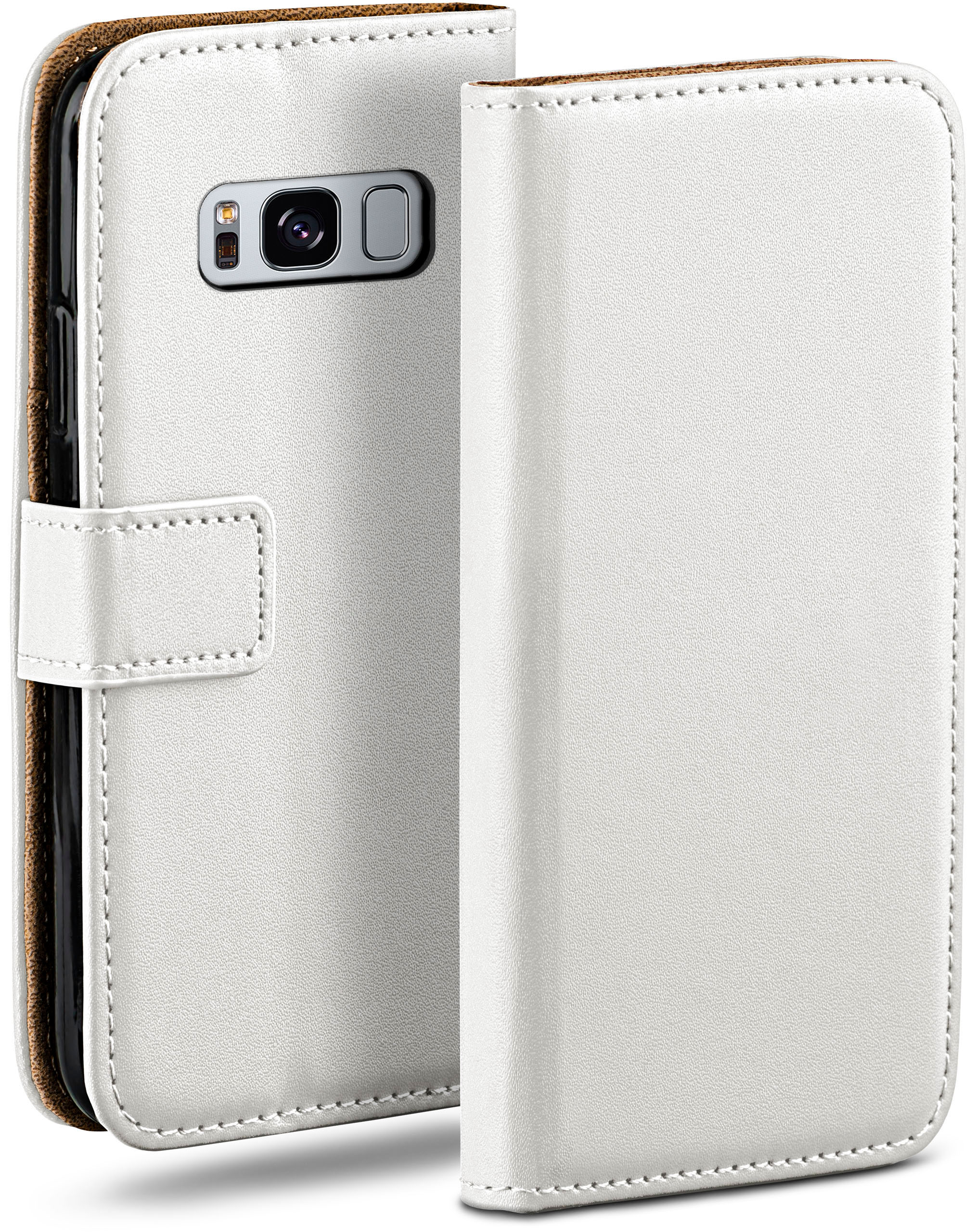 MOEX Book Case, Bookcover, Samsung, Pearl-White S8, Galaxy