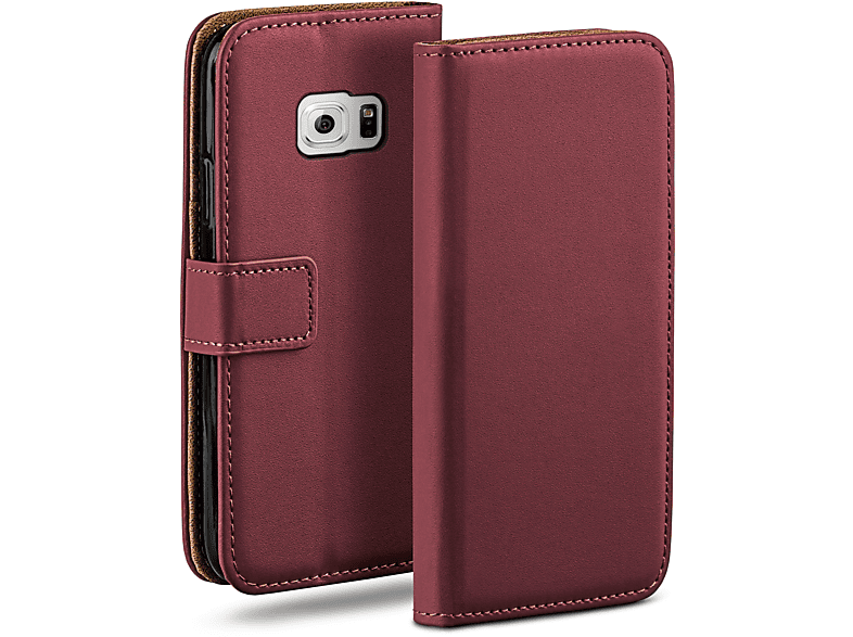 MOEX Book Case, Bookcover, Samsung, Galaxy S6, Maroon-Red