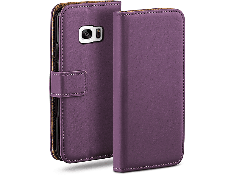 MOEX Book Case, Bookcover, Samsung, S7, Indigo-Violet Galaxy