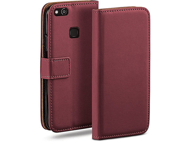MOEX Book Maroon-Red Case, P10 Huawei, Bookcover, Lite,