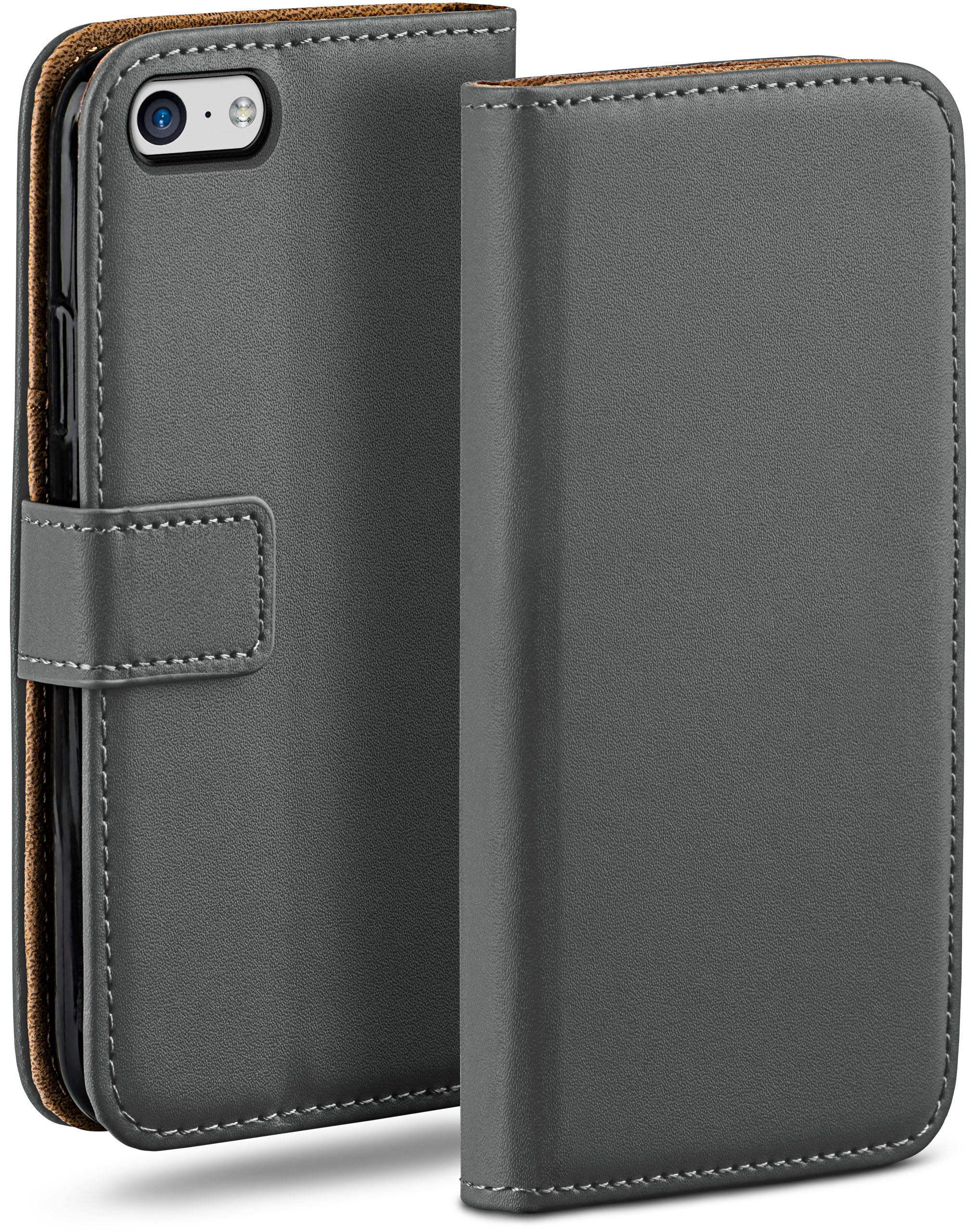 MOEX Book Case, iPhone Apple, 5c, Bookcover, Anthracite-Gray