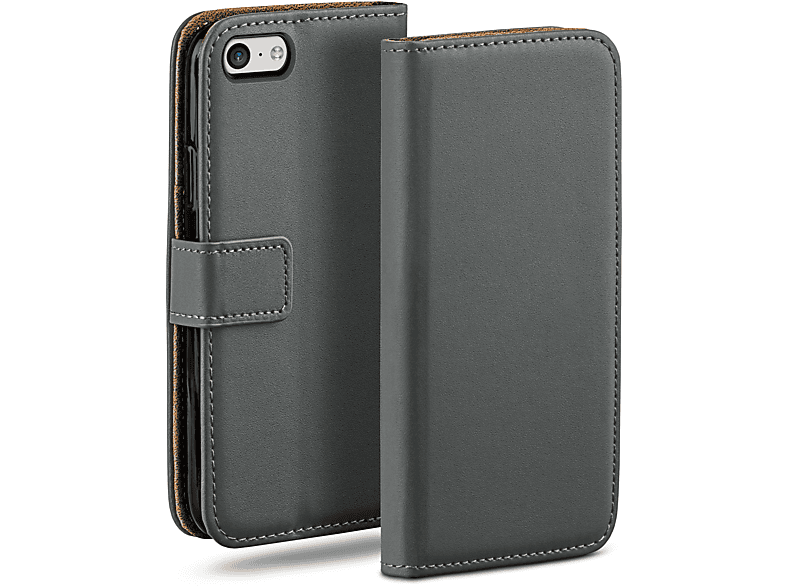 MOEX Book Case, Bookcover, Apple, iPhone 5c, Anthracite-Gray