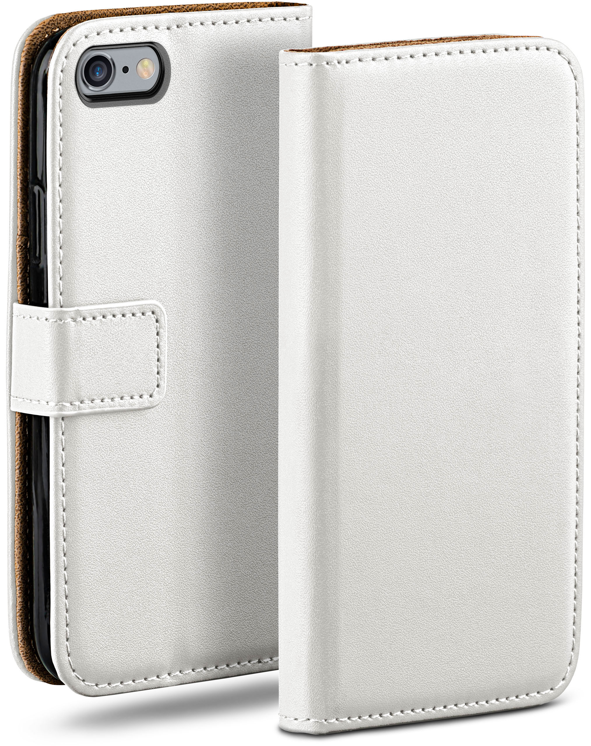 Plus, Bookcover, MOEX 6 Plus 6s Pearl-White iPhone Apple, Book Case, /