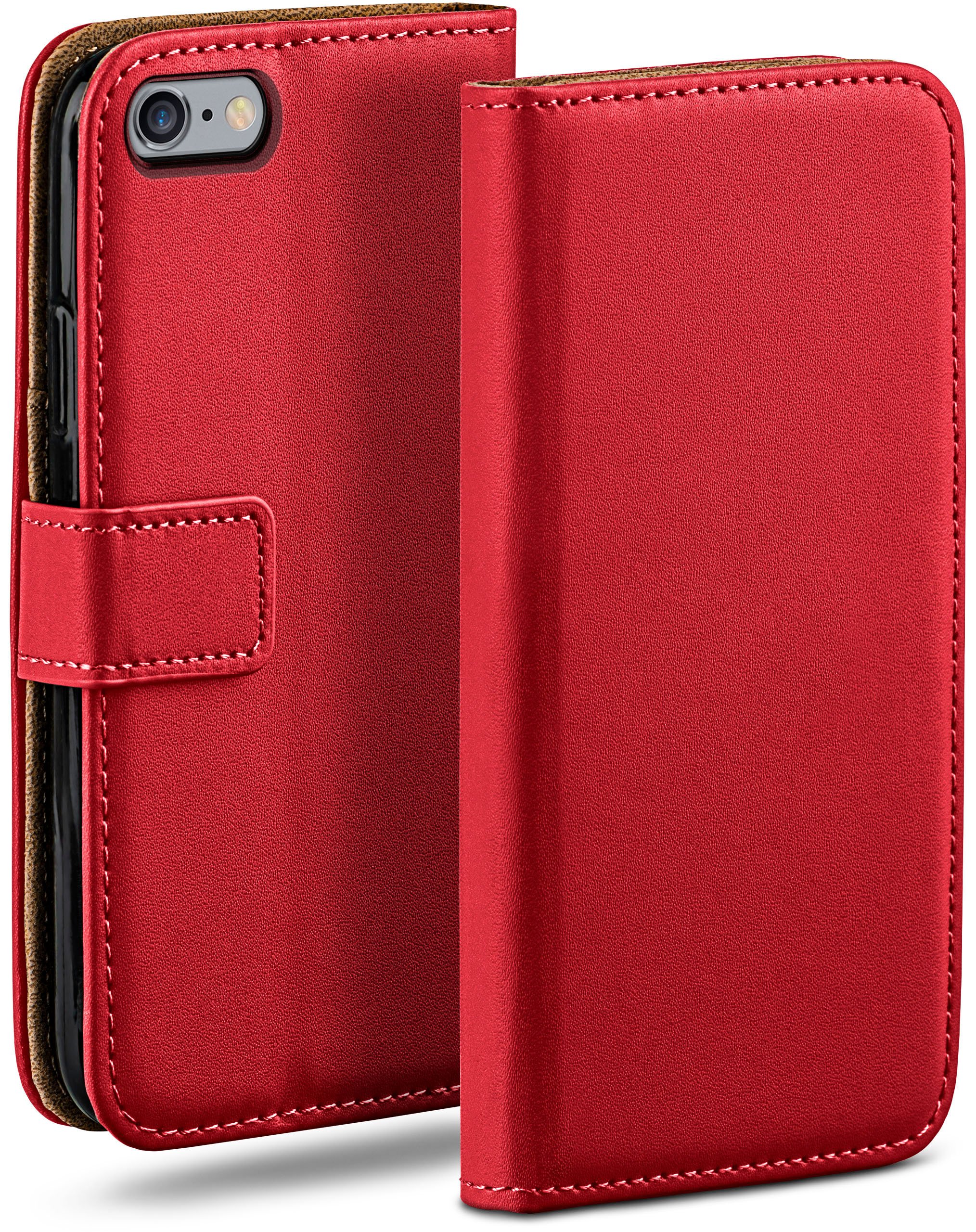 MOEX Book Case, iPhone Blazing-Red Apple, Bookcover, 6s / 6, iPhone