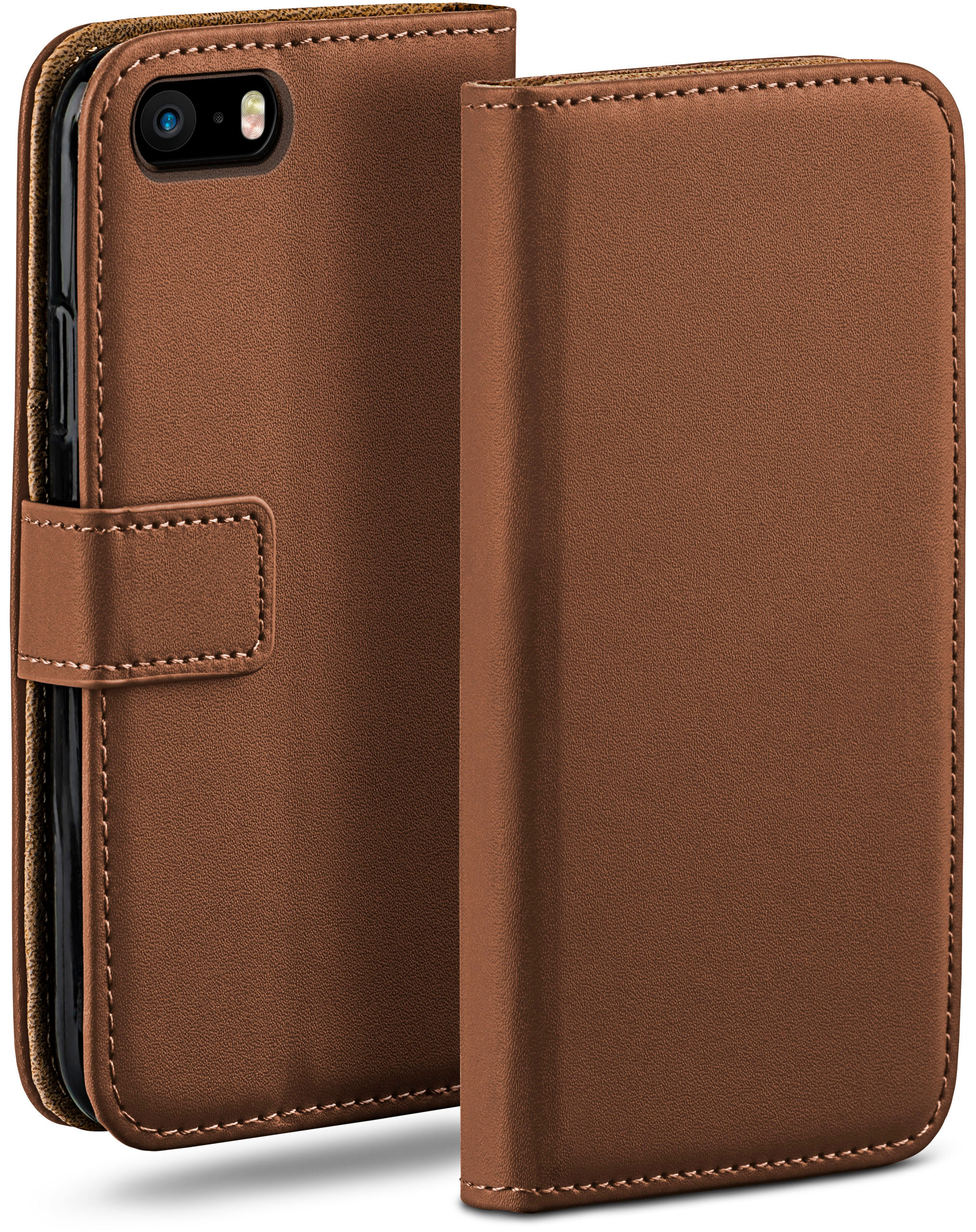 MOEX Book Case, Bookcover, Apple, 5 / 5s iPhone SE Umber-Brown / (2016)
