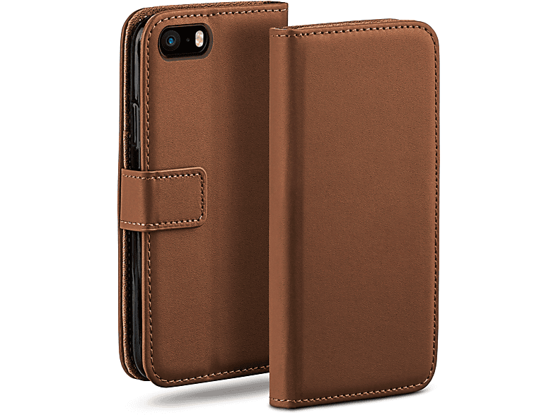 MOEX Book Case, Bookcover, Apple, iPhone 5s / 5 / SE (2016), Umber-Brown