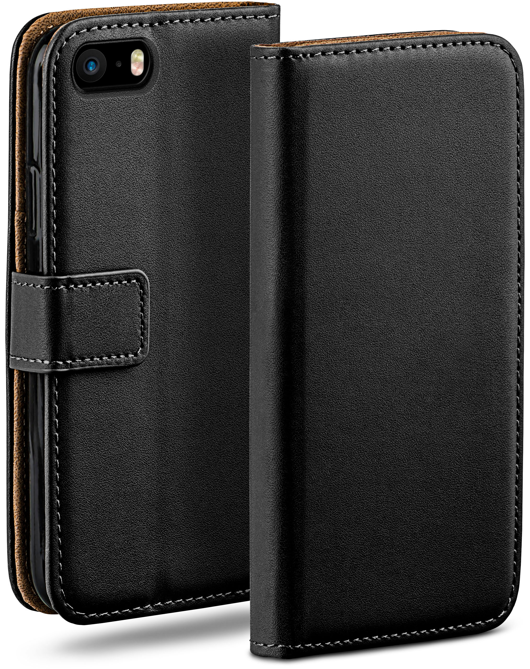 Book Case, Bookcover, / MOEX Apple, 5 iPhone Deep-Black / SE 5s (2016),