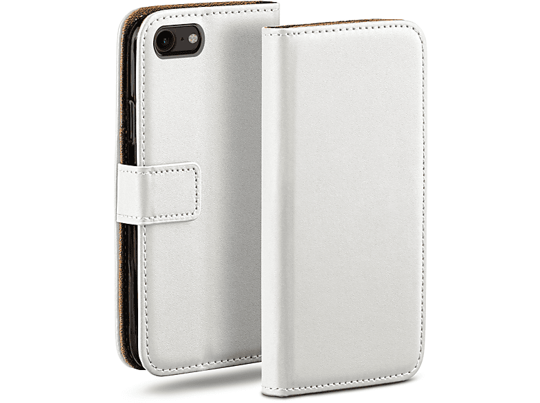 MOEX Book Case, Bookcover, iPhone Apple, 8, iPhone 7 Pearl-White 