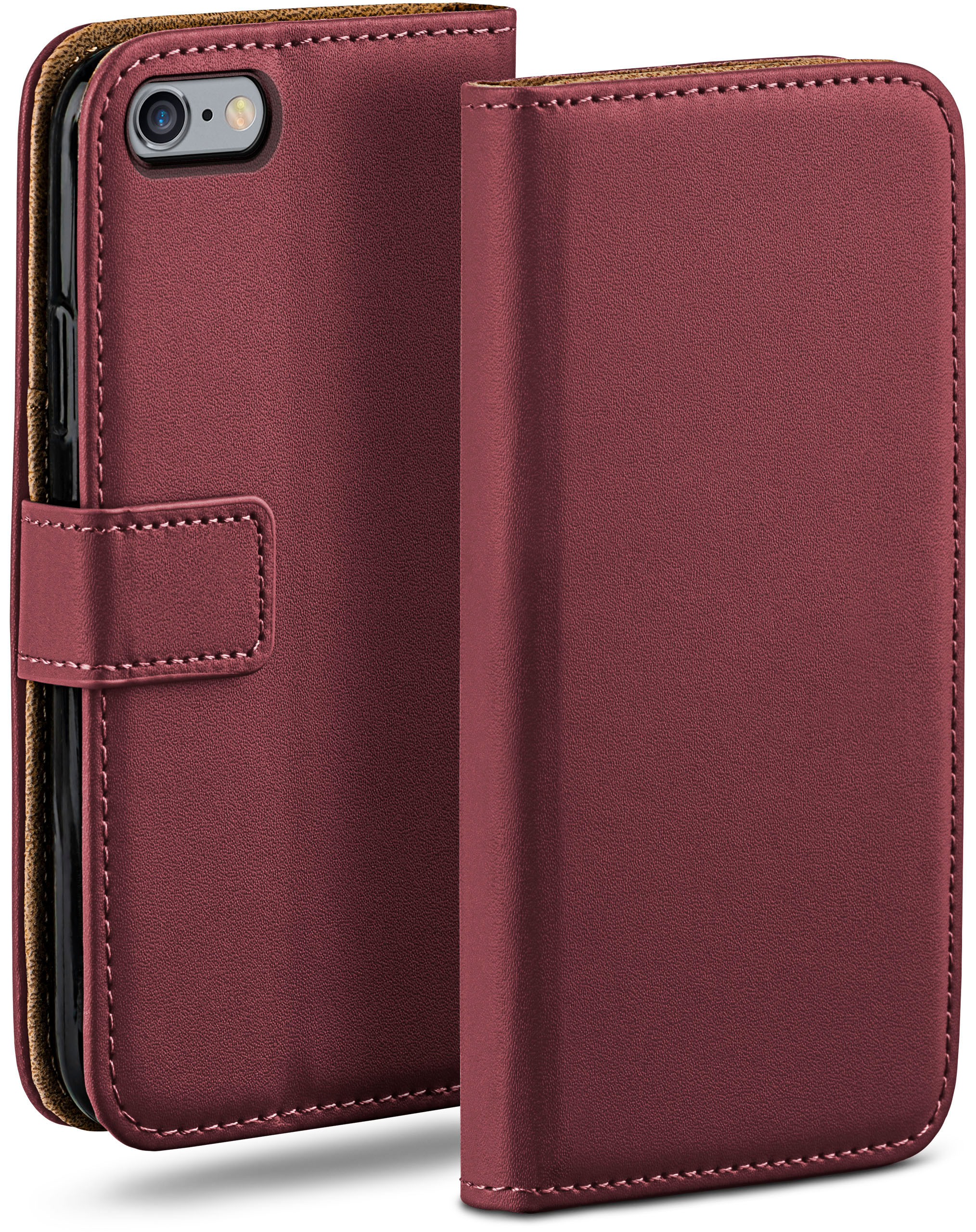 MOEX Book Case, Bookcover, Apple, iPhone Maroon-Red 6s / iPhone 6