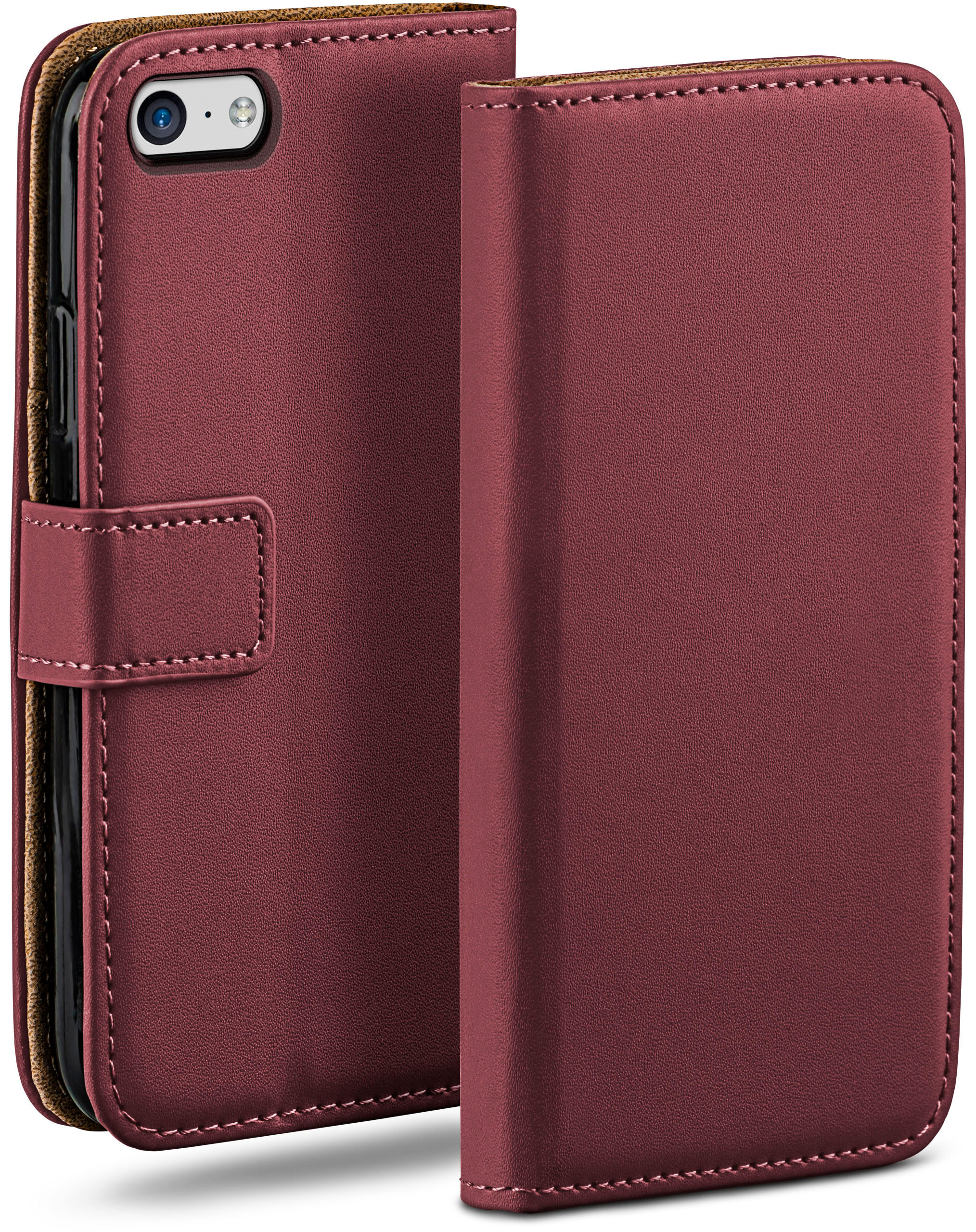 MOEX Book Case, Bookcover, Maroon-Red iPhone 5c, Apple