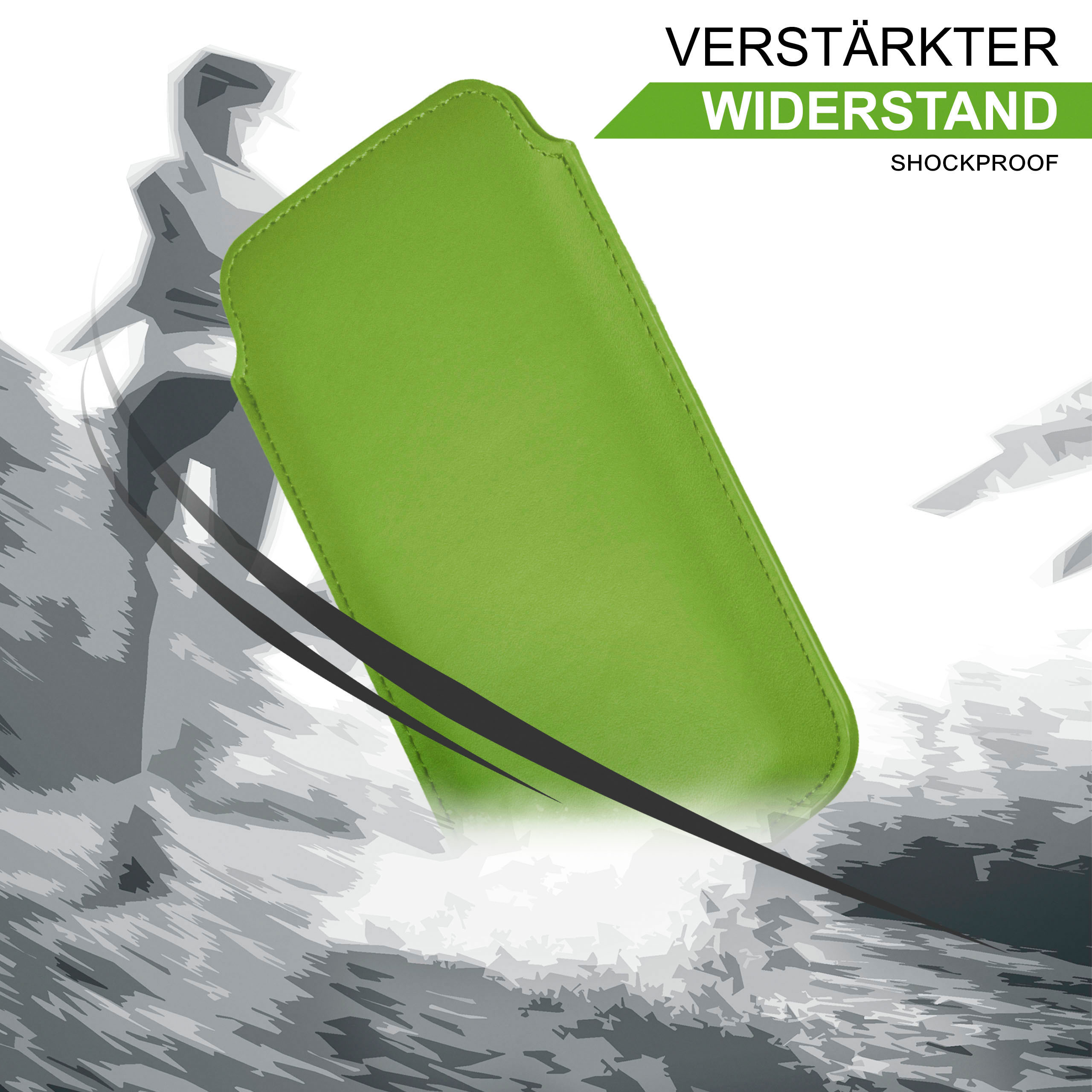 MOEX Slide Case, Full Basic, Emporia, Lime-Green Cover, Flip