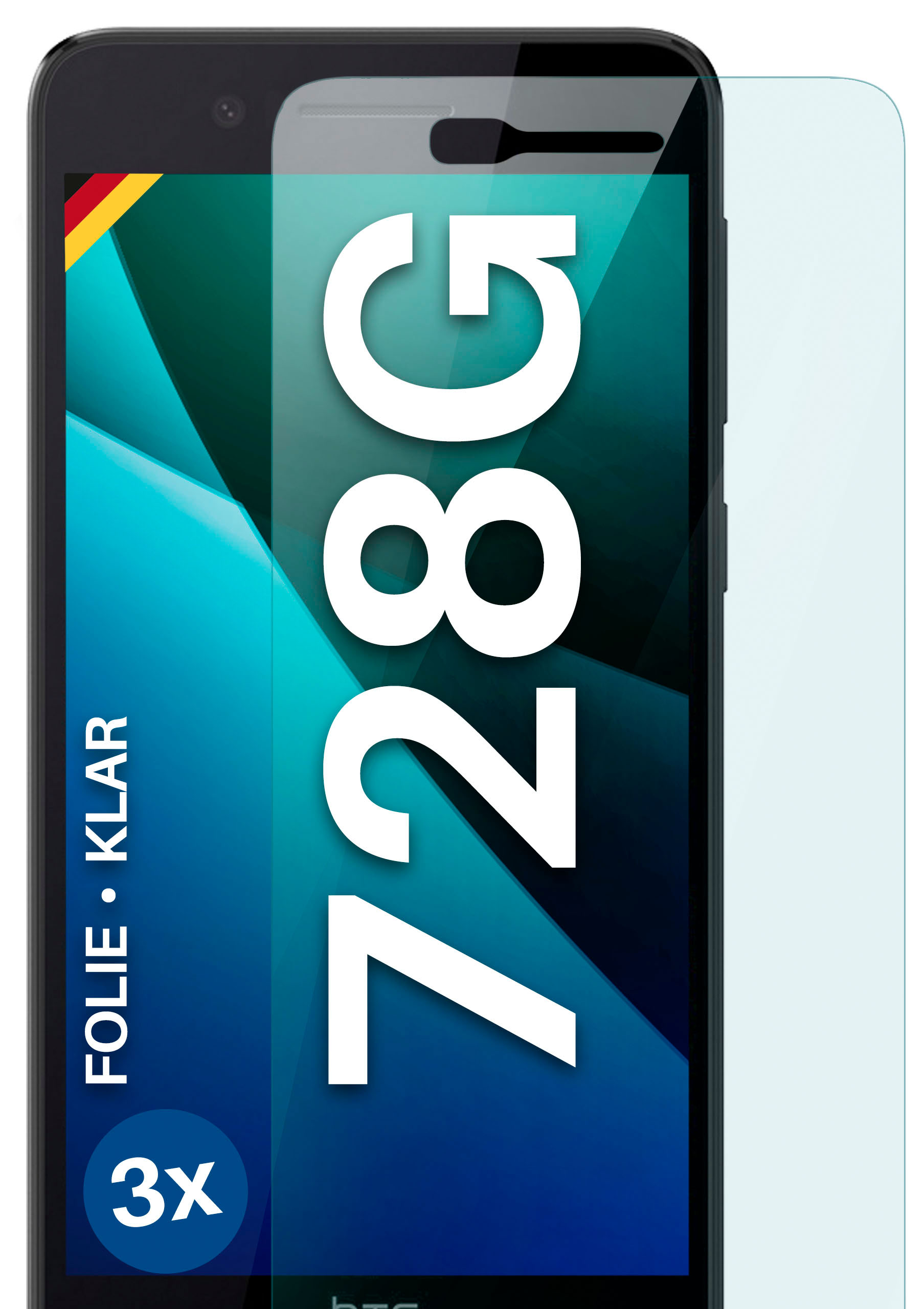 MOEX 3x Schutzfolie, klar / HTC Desire 728 728G) Displayschutz(für