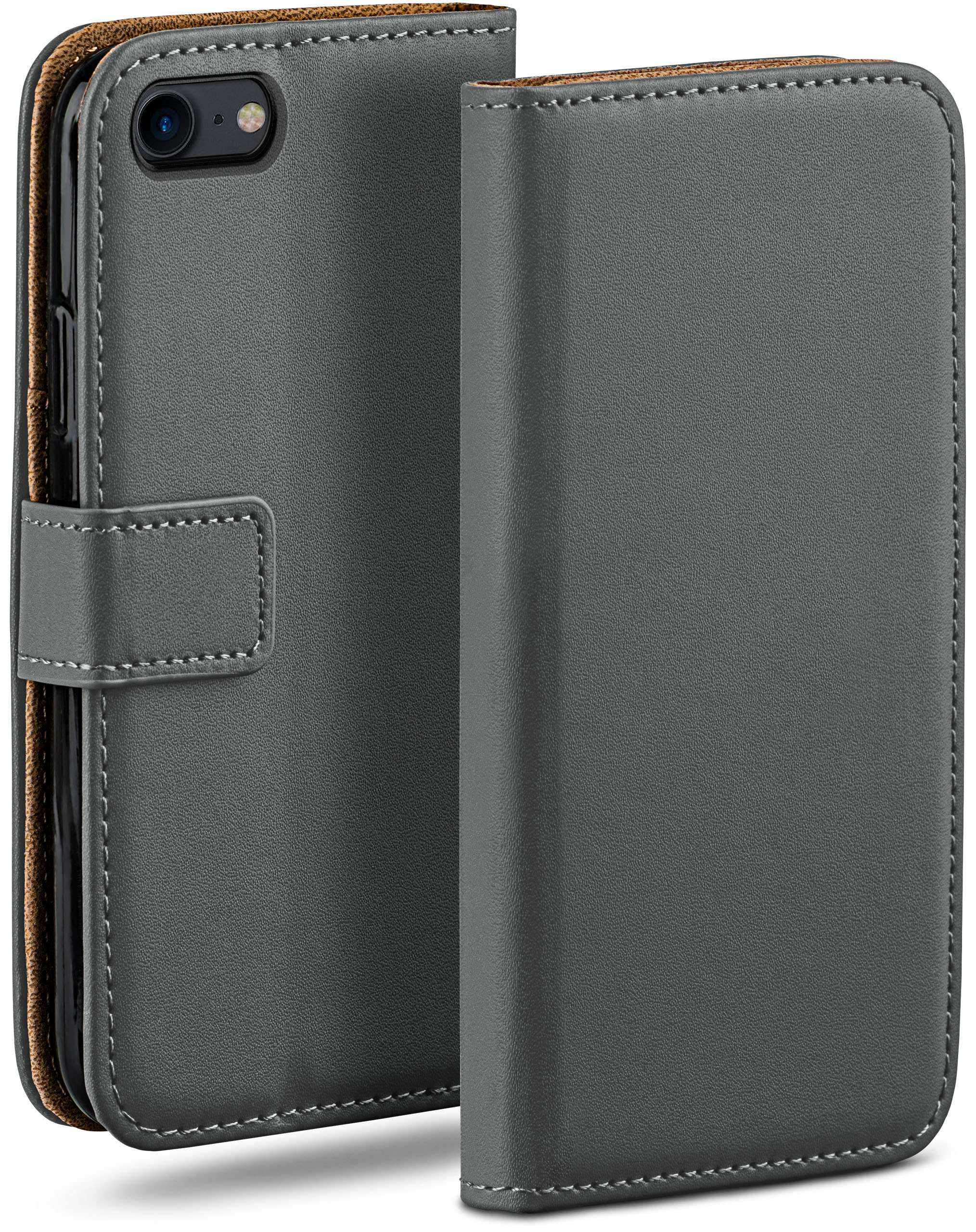 Case, iPhone Bookcover, iPhone 8, MOEX Apple, / 7 Anthracite-Gray Book