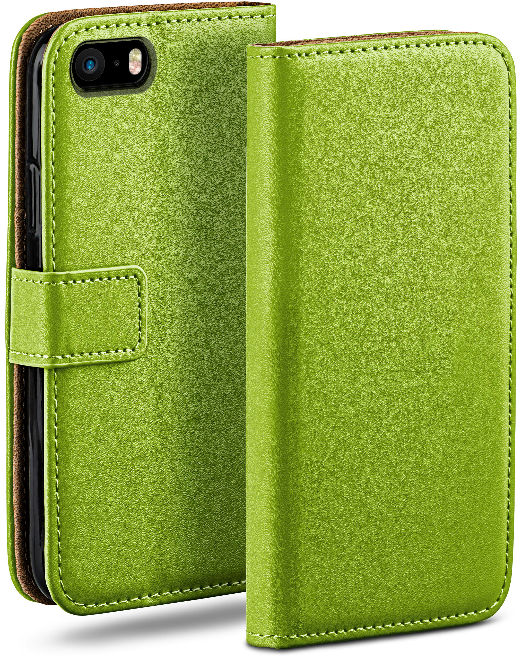 MOEX Book Case, iPhone Bookcover, / / (2016), SE 5s Apple, 5 Lime-Green