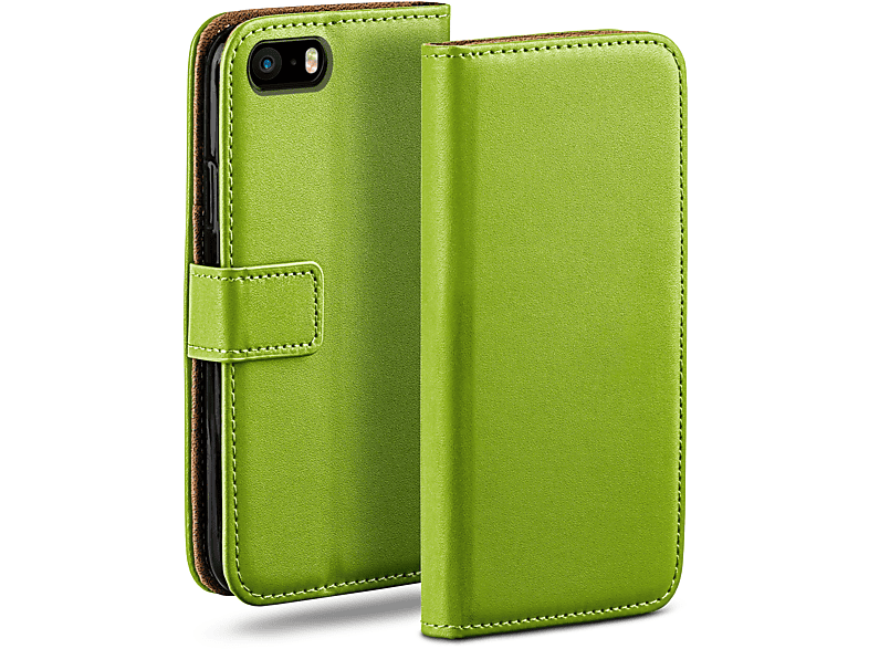 MOEX Book Case, Bookcover, Apple, iPhone 5s / 5 / SE (2016), Lime-Green
