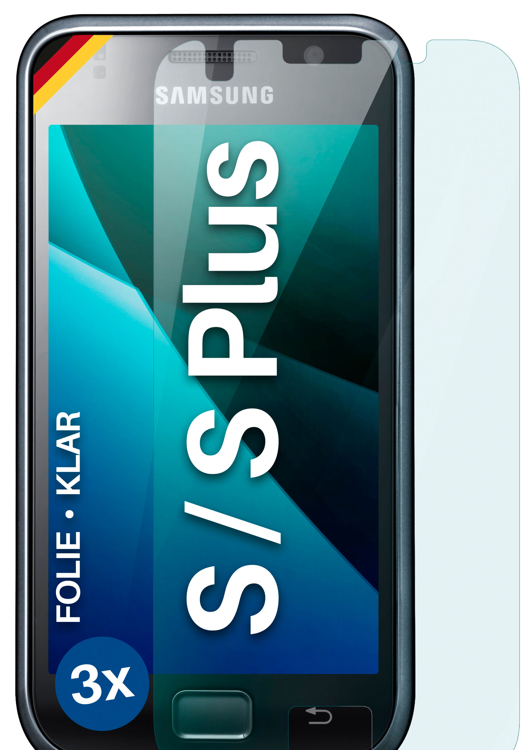 Plus) S Displayschutz(für / Schutzfolie, klar S 3x Samsung MOEX Galaxy