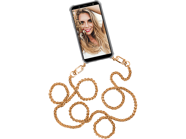 ONEFLOW Twist Case mit Kette, Backcover, Huawei, P40 Lite, Gold