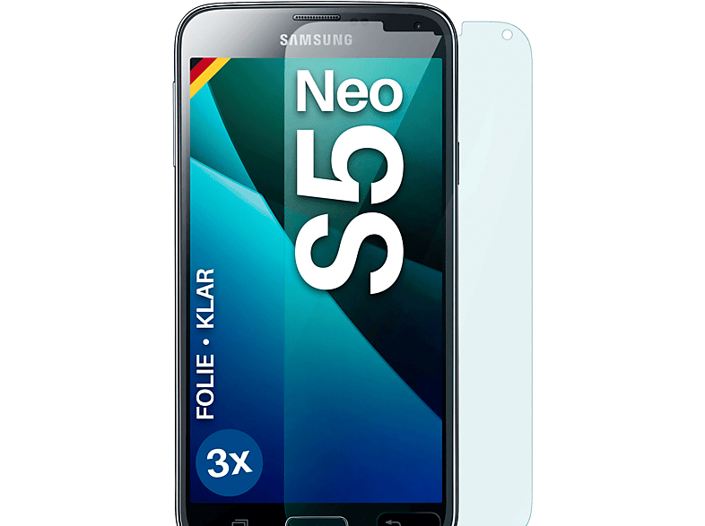 MOEX 3x / klar Schutzfolie, Samsung Galaxy Neo) Displayschutz(für S5 S5