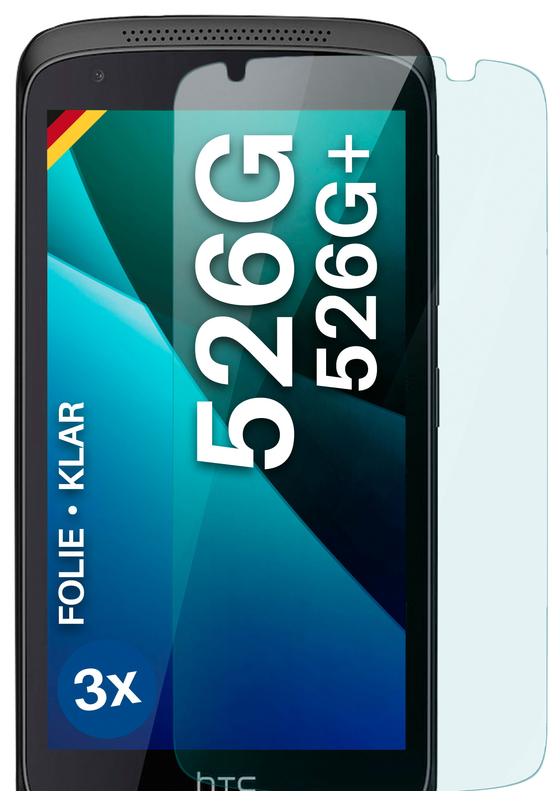 526G Displayschutz(für Desire klar 3x / HTC MOEX Schutzfolie, Plus) 526G