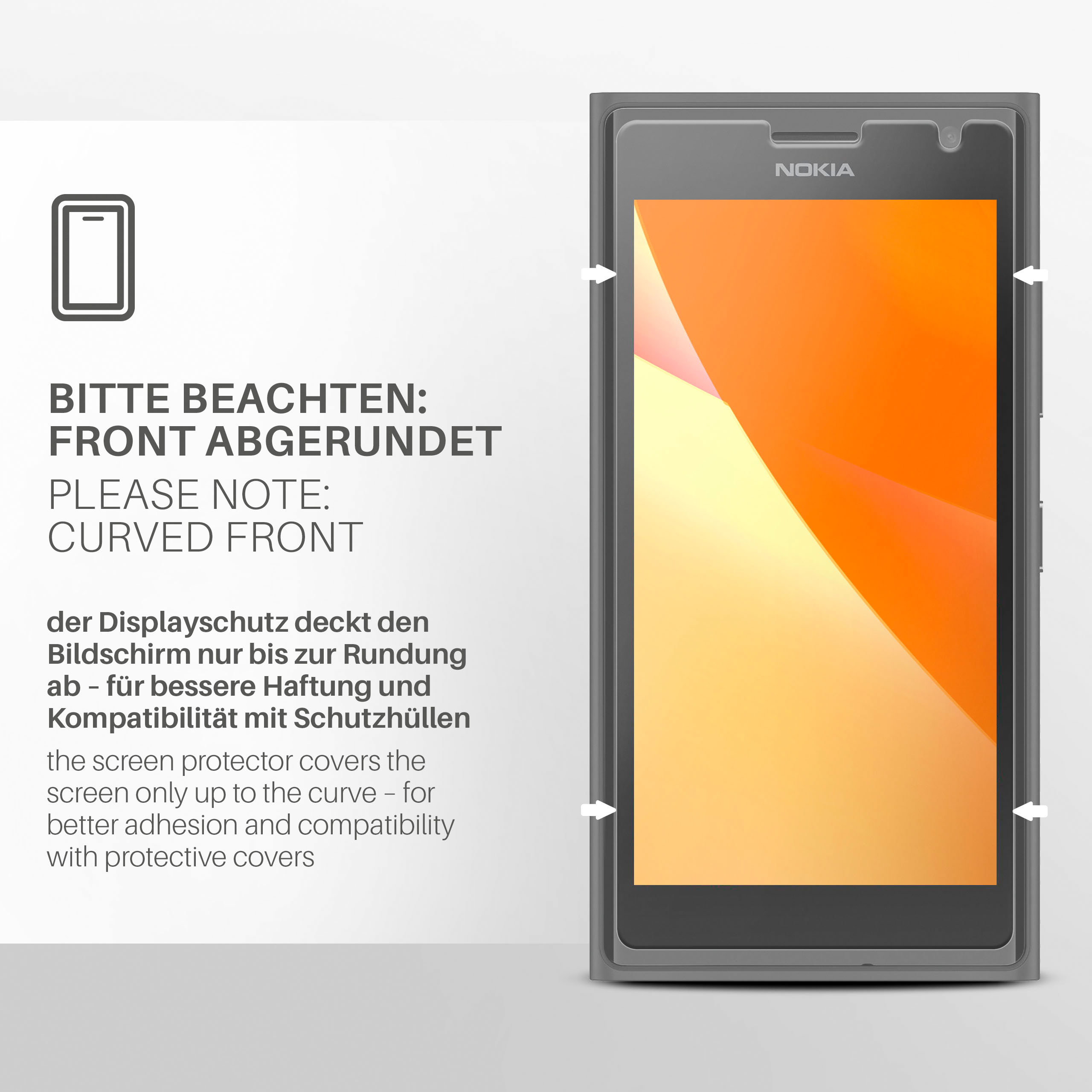 730 3x Nokia MOEX 735) Displayschutz(für Lumia / Schutzfolie, matt