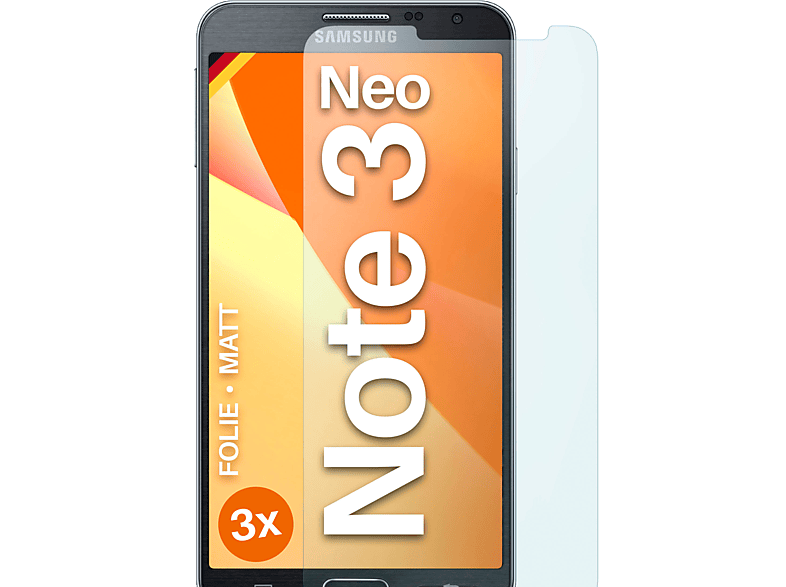 MOEX 3x Schutzfolie, Note Displayschutz(für 3 Samsung Galaxy Neo) matt