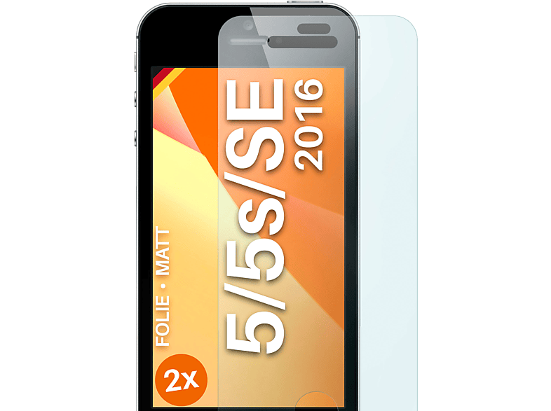 MOEX 3x Schutzfolie, matt Displayschutz(für Apple iPhone 5s / 5 / SE (2016))