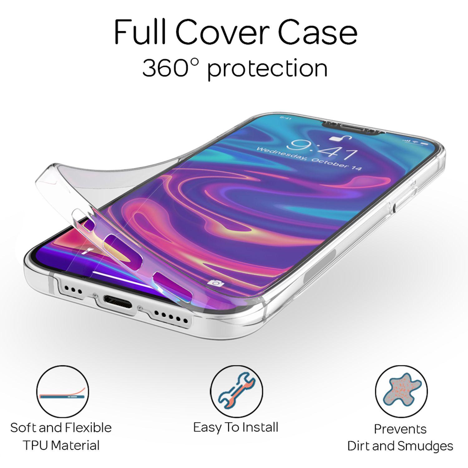 NALIA 360 Grad Silikon Hülle, iPhone 12 12 Backcover, Pro, Transparent iPhone Apple