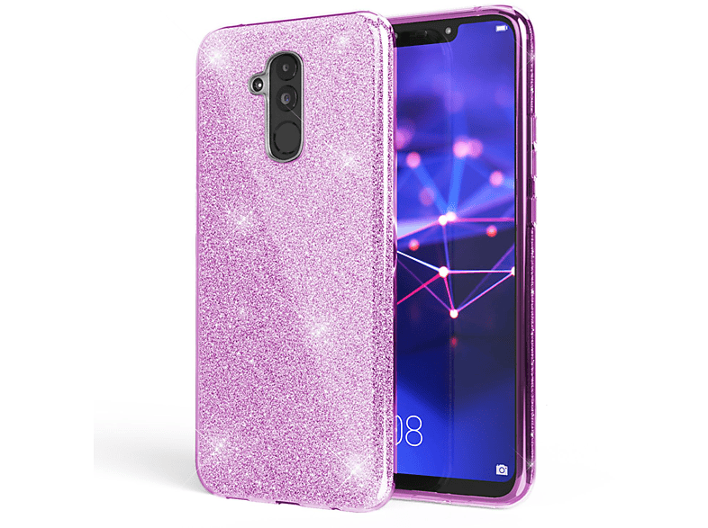 NALIA Glitzer Hülle, Backcover, Huawei, 20 Mate Lila Lite