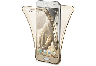 NALIA Klare 360 Grad Silikon Hülle, Backcover, Samsung, Galaxy J3 (2017), Gold